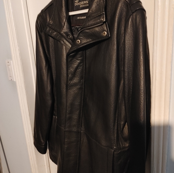 NWT! $500 DOCKERS NEW ZEALAND LAMB LEATHER JACKET MENS LARGE - Picture 4 of 9